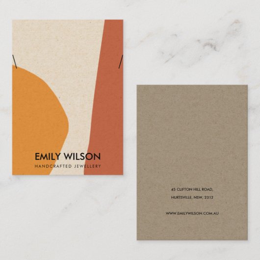 抽象芸術テラコモダンッタリアートネックレスディスプレイ 名刺 (正面/裏面)