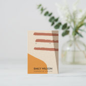 抽象芸術テラコモダンッタレッドアートイヤリングディスプレイ 名刺 (スタンド正面)