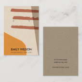 抽象芸術テラコモダンッタレッドアートイヤリングディスプレイ 名刺 (正面/裏面)