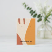 抽象芸術テラコモダンッタレッドアートイヤリングディスプレイ 名刺 (スタンド正面)