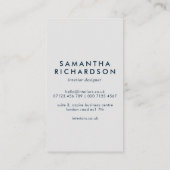 抽象芸術テラゾパターンライトブルー&ネイビー 名刺 (裏面)