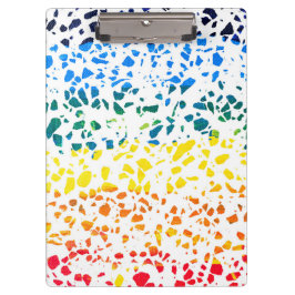 抽象芸術テラゾモザイクカラフルレインボーパターン クリップボード