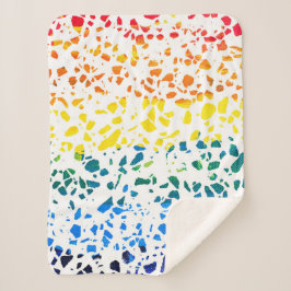 抽象芸術テラゾモザイクカラフルレインボーパターン シェルパブランケット