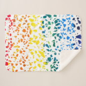 抽象芸術テラゾモザイクカラフルレインボーパターン シェルパブランケット (正面(横))