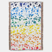 抽象芸術テラゾモザイクカラフルレインボーパターン スローブランケット (正面縦)