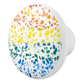 抽象芸術テラゾモザイクカラフルレインボーパターン セラミックノブ