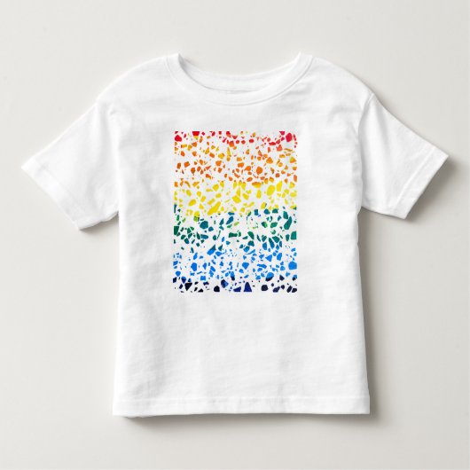 抽象芸術テラゾモザイクカラフルレインボーパターン トドラーTシャツ (正面)