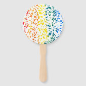 抽象芸術テラゾモザイクカラフルレインボーパターン ハンドファン (裏面)