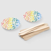 抽象芸術テラゾモザイクカラフルレインボーパターン ハンドファン (組立なし)