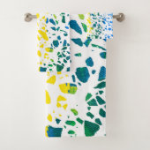 抽象芸術テラゾモザイクカラフルレインボーパターン バスタオルセット (インサイチュ)