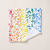 抽象芸術テラゾモザイクカラフルレインボーパターン バスタオルセット (ウォッシュタオル)