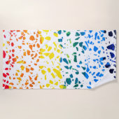 抽象芸術テラゾモザイクカラフルレインボーパターン ビーチタオル (正面)