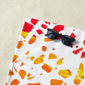 抽象芸術テラゾモザイクカラフルレインボーパターン ビーチタオル (インサイチュ)