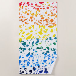 抽象芸術テラゾモザイクカラフルレインボーパターン ビーチタオル