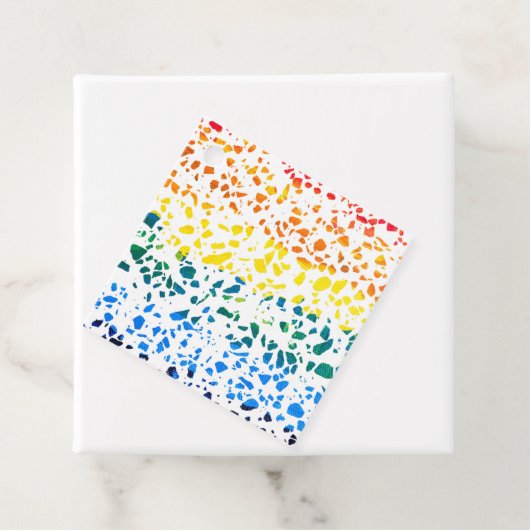 抽象芸術テラゾモザイクカラフルレインボーパターン フェイバータグ (インサイチュ)