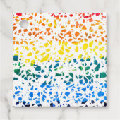 抽象芸術テラゾモザイクカラフルレインボーパターン フェイバータグ (正面)