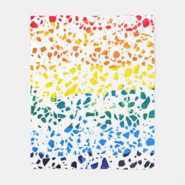 抽象芸術テラゾモザイクカラフルレインボーパターン フリースブランケット