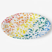 抽象芸術テラゾモザイクカラフルレインボーパターン ペーパープレート (アングル)