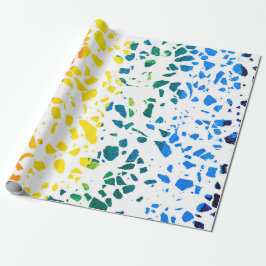 抽象芸術テラゾモザイクカラフルレインボーパターン ラッピングペーパー