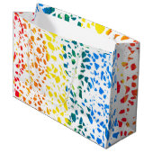 抽象芸術テラゾモザイクカラフルレインボーパターン ラージペーパーバッグ (正面アングル)