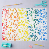 抽象芸術テラゾモザイクカラフルレインボーパターン 薄葉紙 (クラフト)