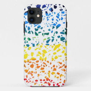 抽象芸術テラゾモザイクカラフルレインボーパターン iPhone 11 ケース