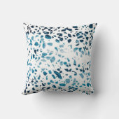 抽象芸術テラゾモザイクネイビー&ライトブルーパターン クッション (裏面)