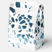 抽象芸術テラゾモザイクネイビー&ライトブルーパターン フェイバーボックス (オープン)