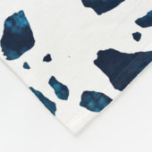 抽象芸術テラゾモザイクネイビー&ライトブルーパターン フリースブランケット (角)