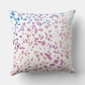 抽象芸術テラゾモザイクピンク&ブルーパターン クッション (裏面)
