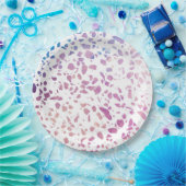 抽象芸術テラゾモザイクピンク&ブルーパターン ペーパープレート (パーティー)