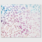抽象芸術テラゾモザイクピンク&ブルーパターン ラッピングペーパー (フラット)