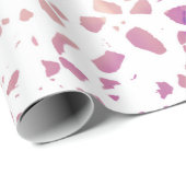 抽象芸術テラゾモザイクピンク&ブルーパターン ラッピングペーパー (ロールコーナー)