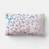 抽象芸術テラゾモザイクピンク&ブルーパターン ランバークッション (裏面)