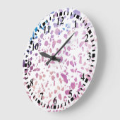 抽象芸術テラゾモザイクピンク&ブルーパターン ラージ壁時計 (傾斜)