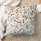 抽象芸術テラゾモザイクラストブラウン&ブルーパターン クッション (ブランケット)