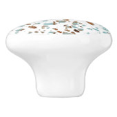 抽象芸術テラゾモザイクラストブラウン&ブルーパターン セラミックノブ (側面)