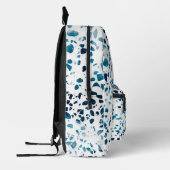 抽象芸術テラゾモザイク海軍&ライトブルースクール プリントバックパック (左)