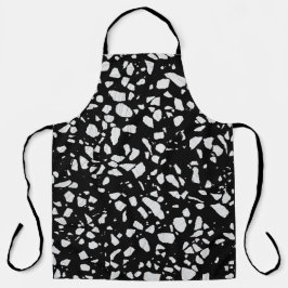 抽象芸術テラゾモザイク白黒パターン エプロン