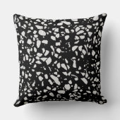 抽象芸術テラゾモザイク白黒パターン クッション (裏面)