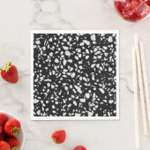 抽象芸術テラゾモザイク白黒パターン スタンダードランチョンナプキン (インサイチュ)