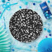 抽象芸術テラゾモザイク白黒パターン ペーパープレート (パーティー)