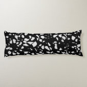 抽象芸術テラゾモザイク白黒パターン ボディピロー (裏面)