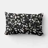 抽象芸術テラゾモザイク白黒パターン ランバークッション (裏面)