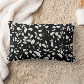 抽象芸術テラゾモザイク白黒パターン ランバークッション (ブランケット)