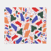 抽象芸術テラゾ手描きパタカラフルーンThr フリースブランケット (正面(横))