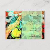 抽象芸術テンプレートのダマスク、ティール（緑がかった色） 名刺 (裏面)