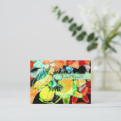 抽象芸術テンプレートのダマスク、ティール（緑がかった色） 名刺 (スタンド正面)