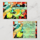 抽象芸術テンプレートのダマスク、ティール（緑がかった色） 名刺 (正面/裏面)