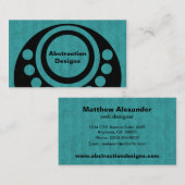 抽象芸術ディメンション名刺、ティール(緑がかった色) 名刺 (正面/裏面)